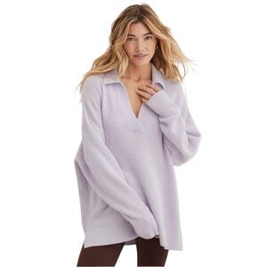 Aerie Light Purple V-Neck Sweater
